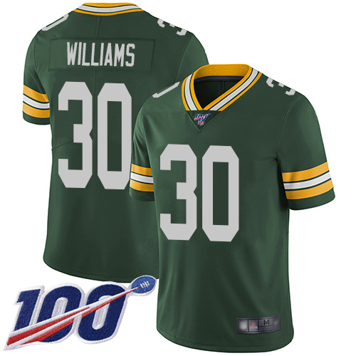 Green Bay Packers Limited Green Men #30 Williams Jamaal Home Jersey Nike NFL 100th Season Vapor Untouchable